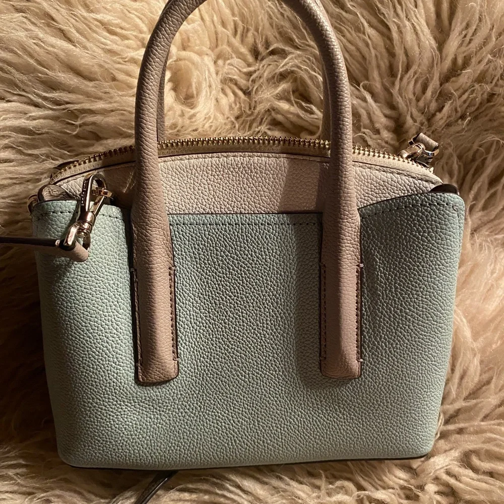 Kate Spade Mint and Taupe Leather Satchel - Picture 2 of 9